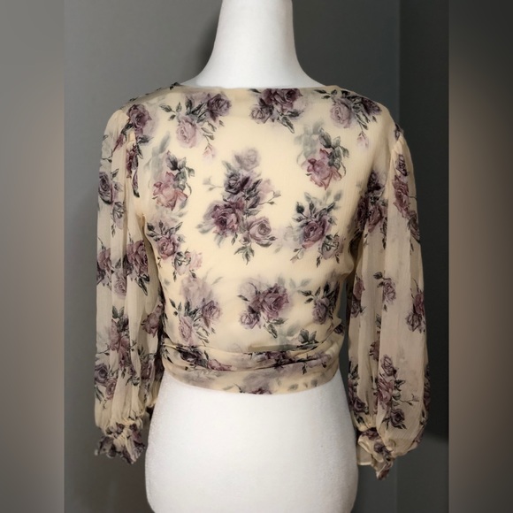 **SOLD** 🌸 LoveShackFancy 🌸 Domino Silk Wrap Top XS - Picture 5 of 16